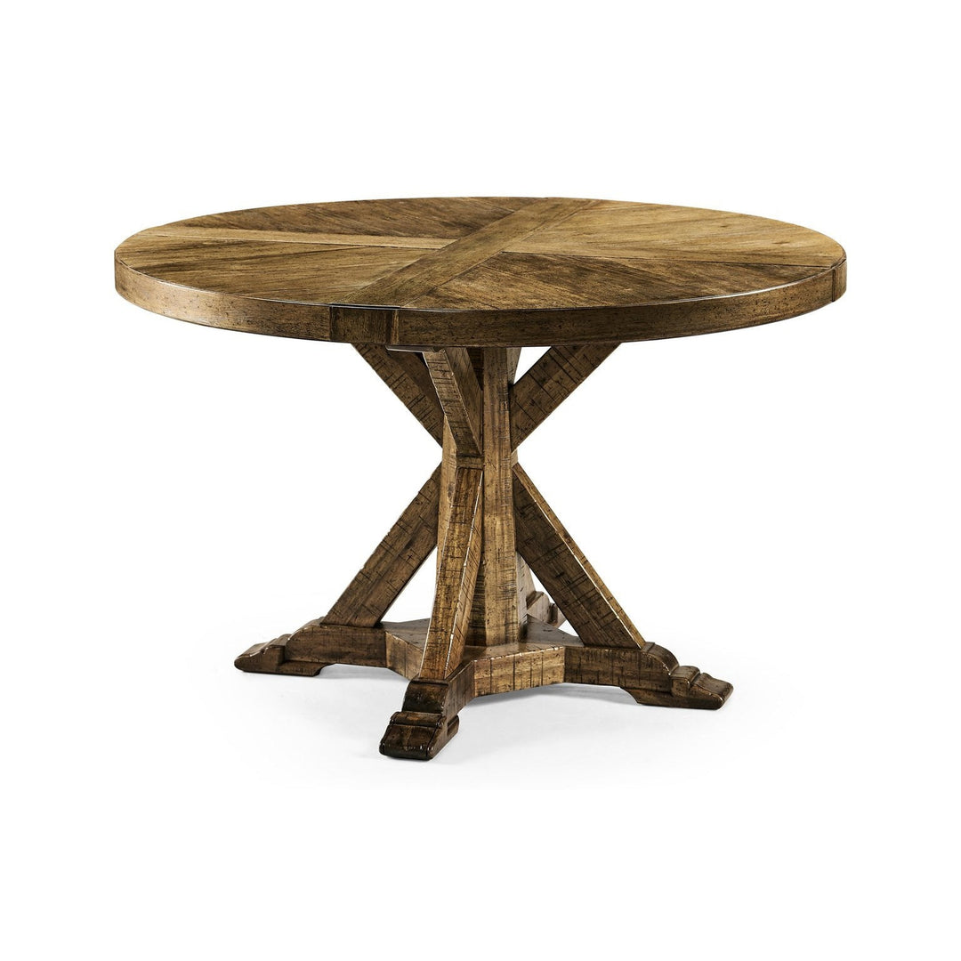 Circular Dining Table-Jonathan Charles-JCHARLES-491086-48D-DTM-Dining TablesMedium Driftwood-48" Without Inbuilt Lazy Susan-15-France and Son
