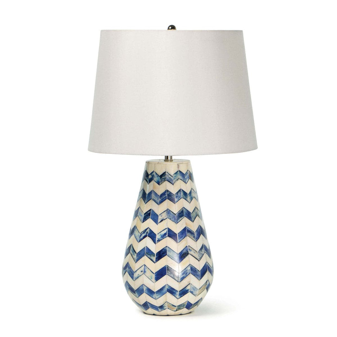 Coastal Living Cassia Chevron Table Lamp - Blue-Regina Andrew Design-RAD-13-1463BL-Table Lamps-1-France and Son