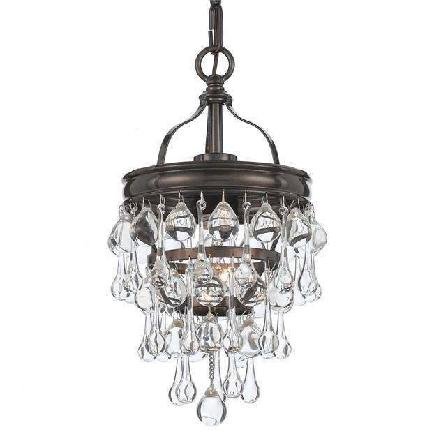 Calypso 1 Light Semi-Flush-Crystorama Lighting Company-CRYSTO-131-VZ-ChandeliersVibrant Bronze-1-France and Son