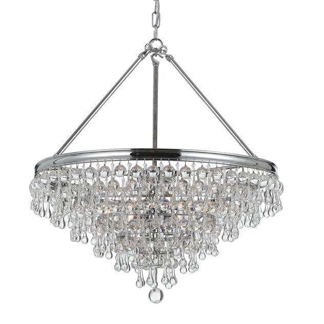 Calypso 6 Light Crystal Teardrop Chandelier-Crystorama Lighting Company-CRYSTO-136-CH-ChandeliersPolished Chrome-2-France and Son