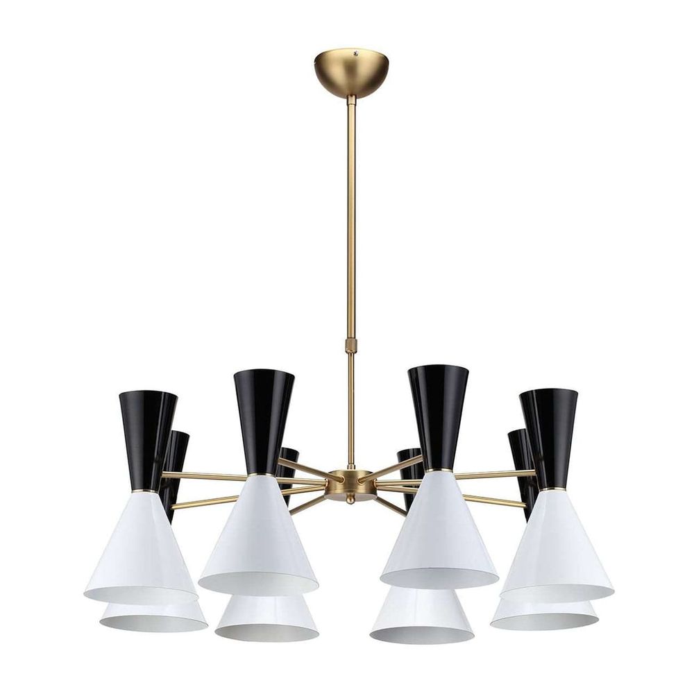 Eight Arm Italian Modernist Stilnovo Diablo Chandelier