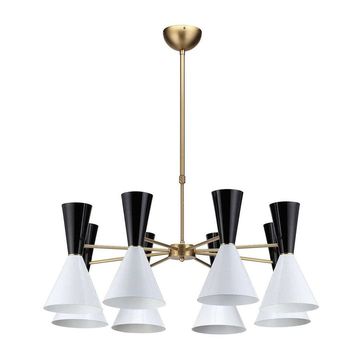 Eight Arm Italian Modernist Stilnovo Diablo Chandelier