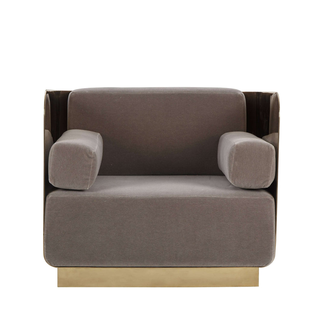 Kelly Hoppen Vinci Occasional Chair - Mirrored Brass / Vic Platinum