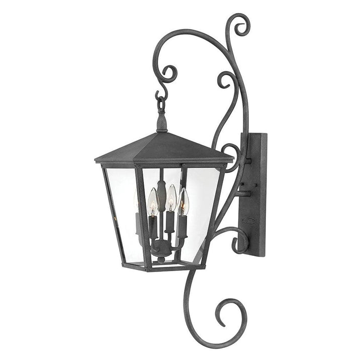 Outdoor Trellis - Large Wall Mount Lantern with Scroll-Hinkley Lighting-HINKLEY-1436DZ-Outdoor Wall SconcesAged Zinc-2-France and Son