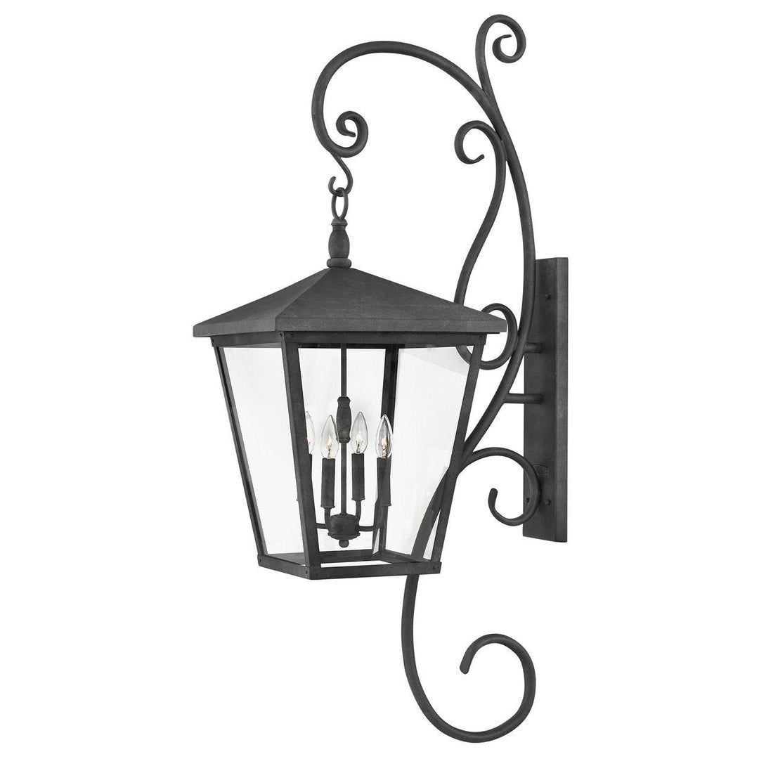 Trellis Extra Large Wall Mount Lantern with Scroll-Hinkley Lighting-HINKLEY-1439DZ-LL-Flush MountsAged Zinc-LED-1-France and Son