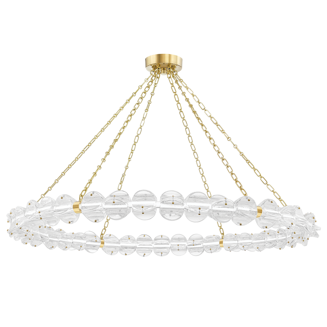 Lindley Large Led Chandelier-Hudson Valley-HVL-1955-AGB-ChandeliersAged Brass-1-France and Son