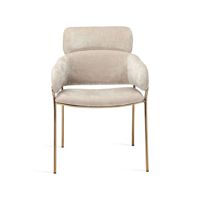 Marino Chair-Interlude-INTER-145181-Dining ChairsBeige Latte / Gold-3-France and Son