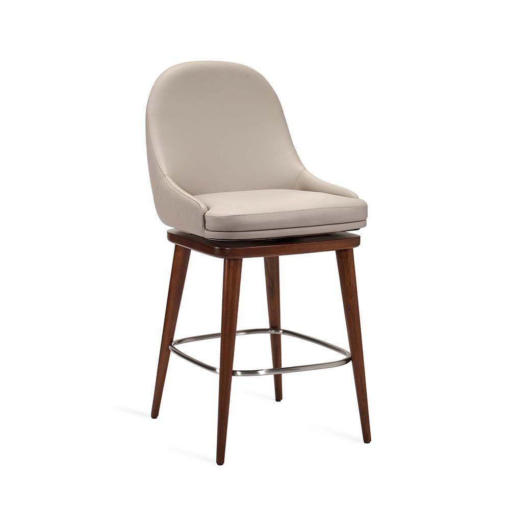 Harper Swivel Counter Stool-Interlude-INTER-145205-Outdoor StoolsGrey-2-France and Son