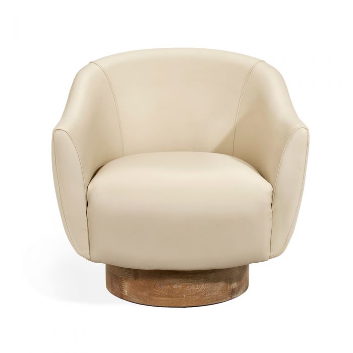 Simone Swivel Chair-Interlude-INTER-145209-Lounge ChairsCream-5-France and Son