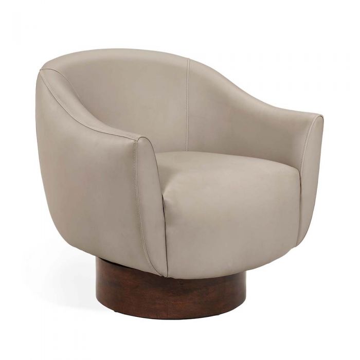 Simone Swivel Chair-Interlude-INTER-145210-Lounge ChairsGrey-2-France and Son