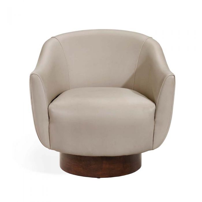 Simone Swivel Chair-Interlude-INTER-145209-Lounge ChairsCream-6-France and Son