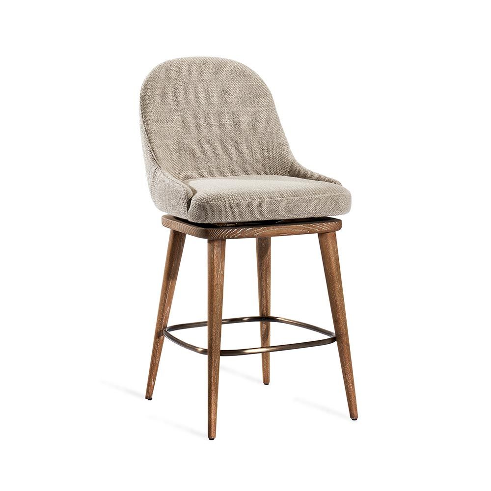 Harper Swivel Counter Stool-Interlude-INTER-145232-Outdoor StoolsFlax-3-France and Son