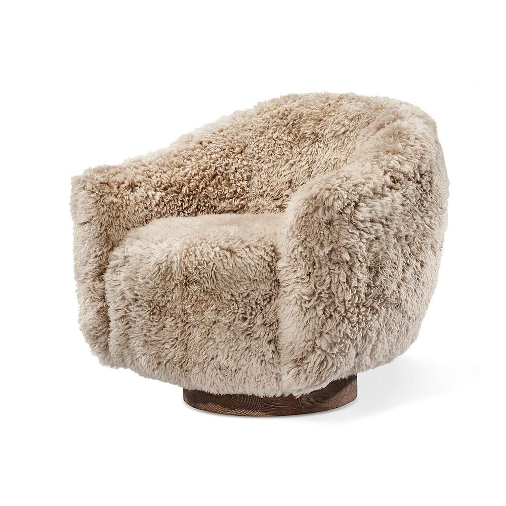 Simone Swivel Chair – Morel Taupe-Interlude-INTER-145236-Lounge Chairs-1-France and Son