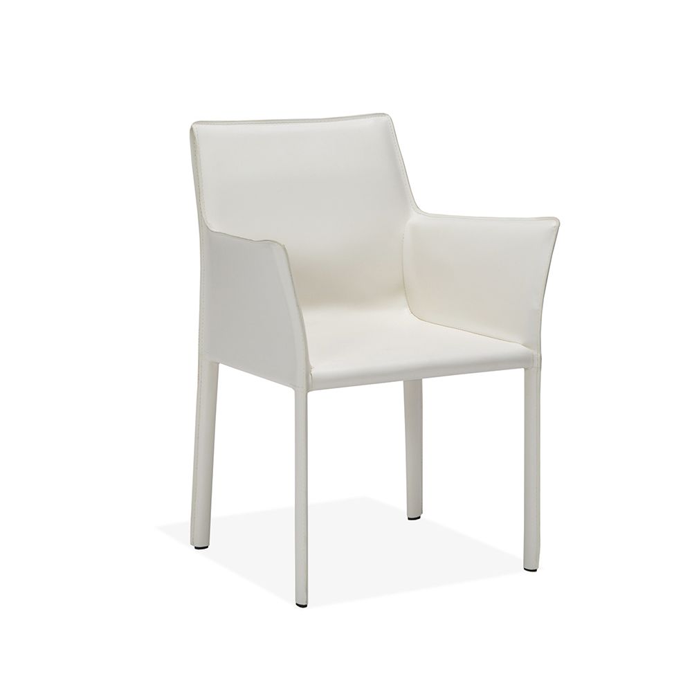Jada Arm Chair-Interlude-INTER-148089-Dining ChairsWINTER WHITE-11-France and Son