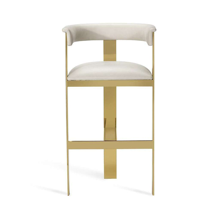 Darcy Bar Stool-Interlude-INTER-148102-Bar StoolsShiny Brass / Buff Cream-4-France and Son