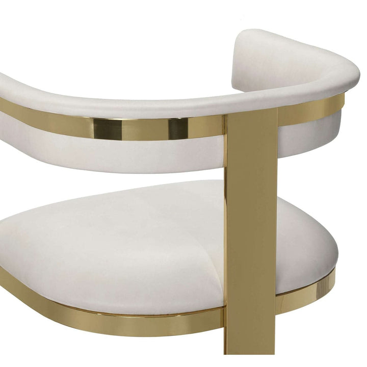 Darcy Bar Stool-Interlude-INTER-148102-Bar StoolsShiny Brass / Buff Cream-7-France and Son