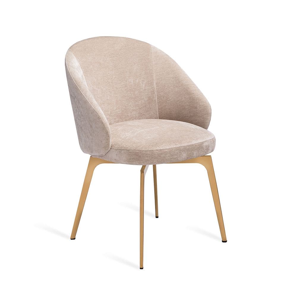 Amara Dining Chair-Interlude-INTER-148135-Dining ChairsBEIGE LATTE/ GOLD-5-France and Son