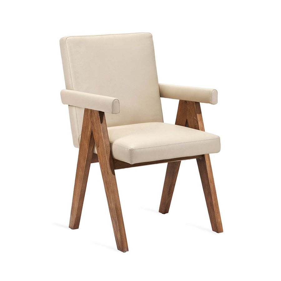 Julian Arm Chair-Interlude-INTER-149113-Dining ChairsCream-1-France and Son
