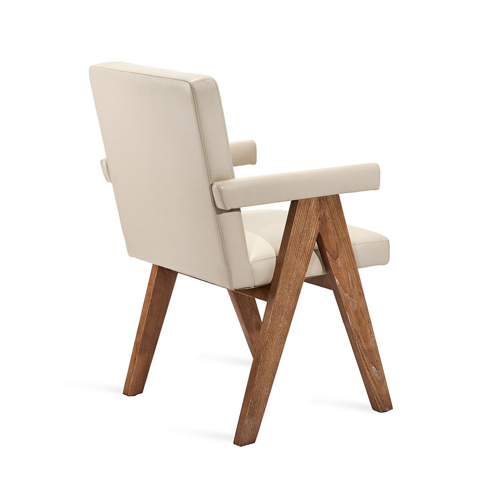 Julian Arm Chair-Interlude-INTER-149113-Dining ChairsCream-3-France and Son
