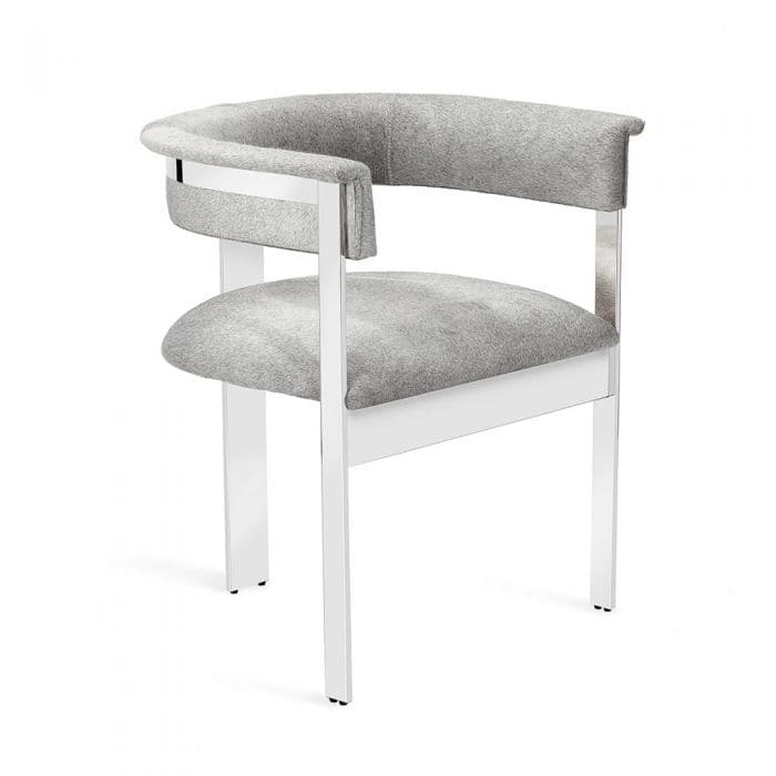 Darcy Hide Chair-Interlude-INTER-149126-Dining ChairsPolished Nickel-2-France and Son