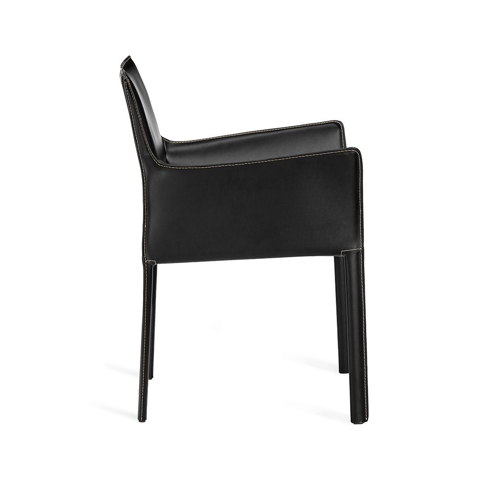 Jada Arm Chair-Interlude-INTER-149157-Dining ChairsBLACK NIGHT-3-France and Son