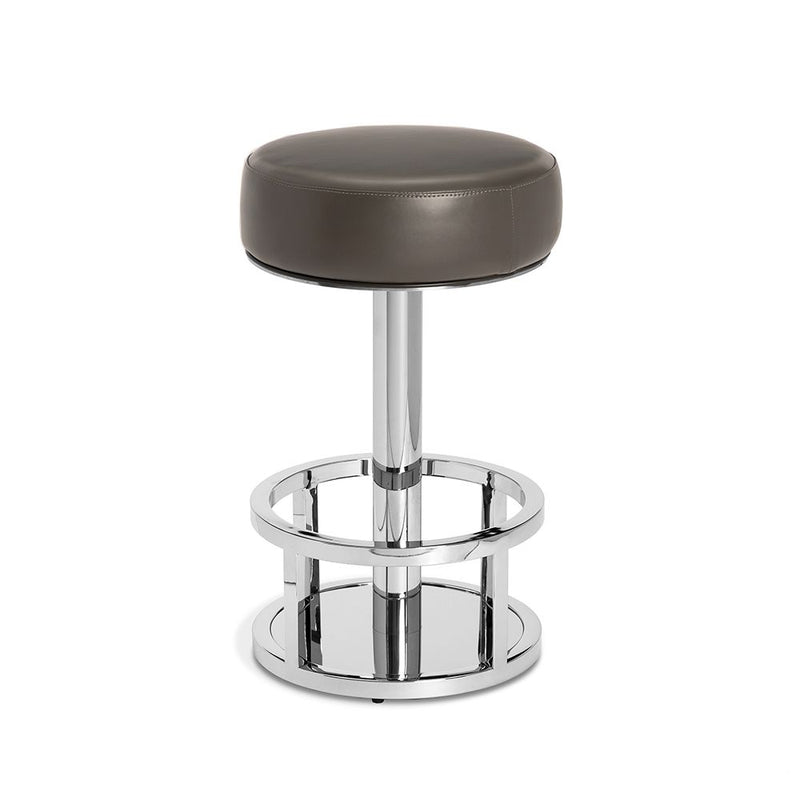 Drake Counter Stool (Swivel)-Interlude-INTER-149192-Bar StoolsCITYSCAPE GREY/ POLISHED NICKEL-3-France and Son