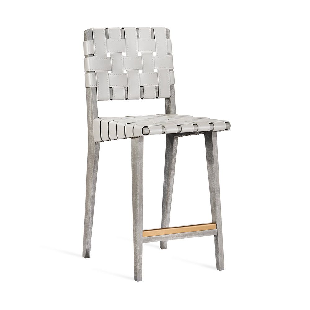 Louis Counter Stool-Interlude-INTER-149901-Bar StoolsGREY WASH/ LIGHT GREY/ ANTIQUE BRASS-6-France and Son