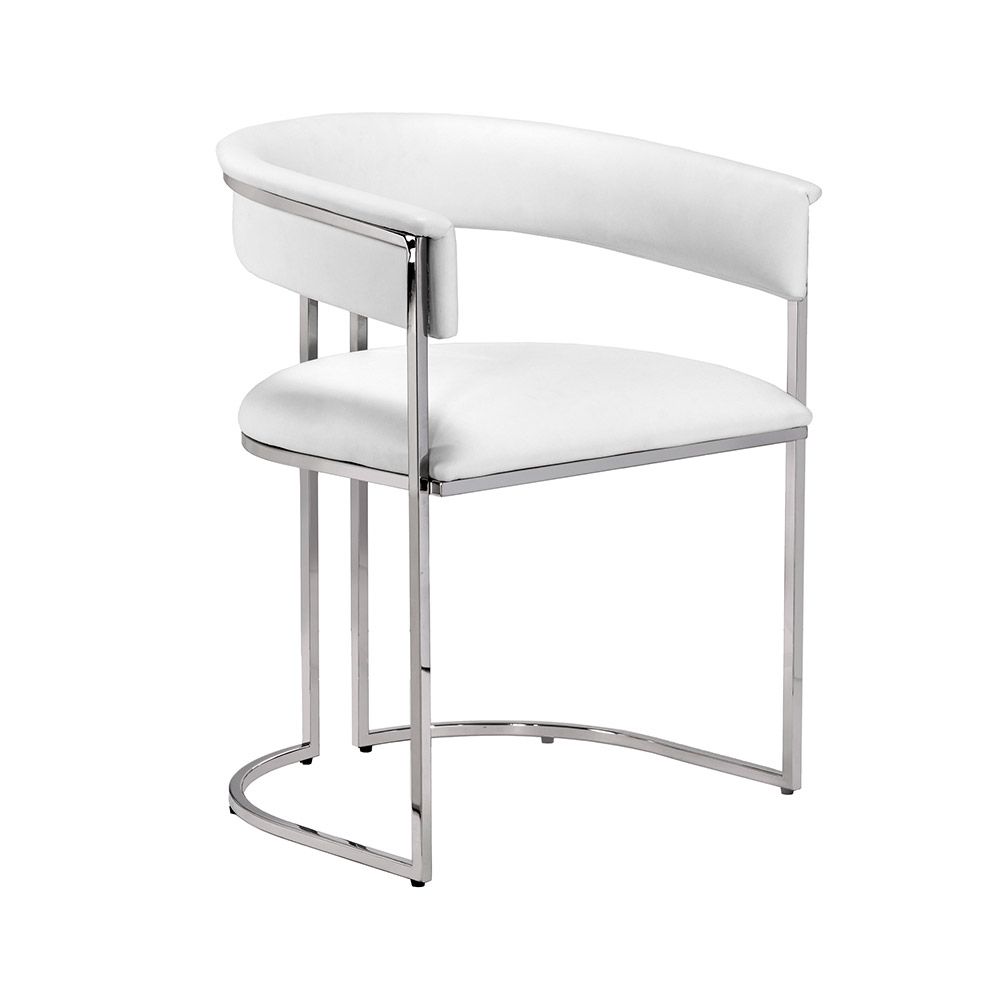 Emerson Chair-Interlude-INTER-149929-Dining ChairsPolished Nickel/ Alpine White-4-France and Son