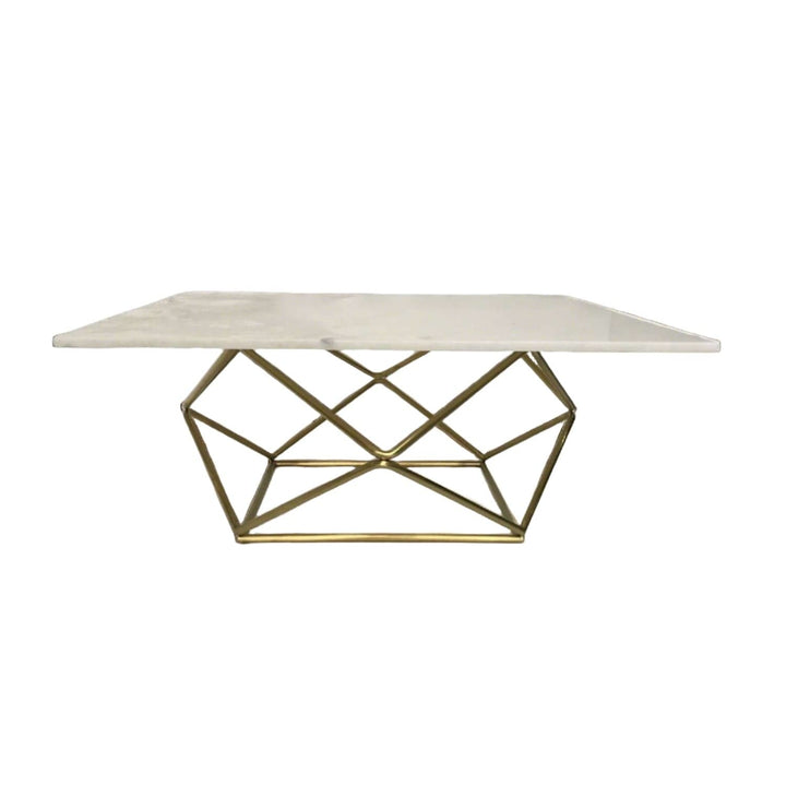 Marble Geometric Coffee Table - Gold