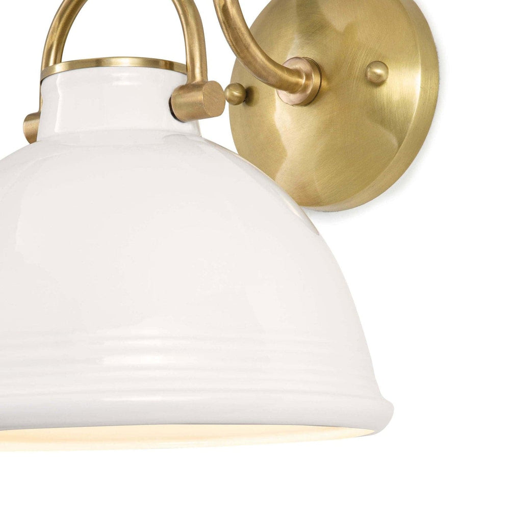 Eloise Ceramic Sconce - White-Regina Andrew Design-STOCKR-RAD-15-1124WT-Bathroom Lighting-2-France and Son