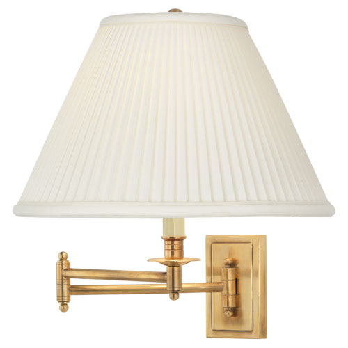 Kinetic Brass Wall Swinger-Robert Abbey Fine Lighting-ABBEY-1504-Wall LightingNatural Side Pleat Fabric-3-France and Son