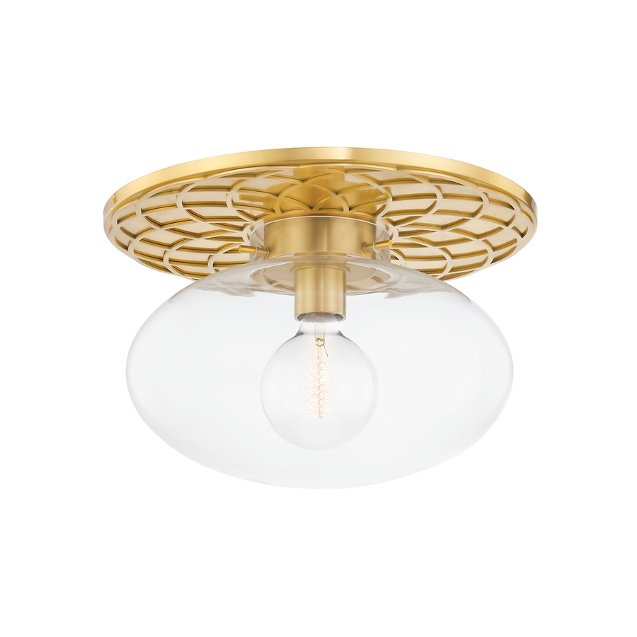 New Paltz - 1 Light Semi Flush-Hudson Valley-HVL-1418-AGB-Flush MountsAged Brass-1-France and Son