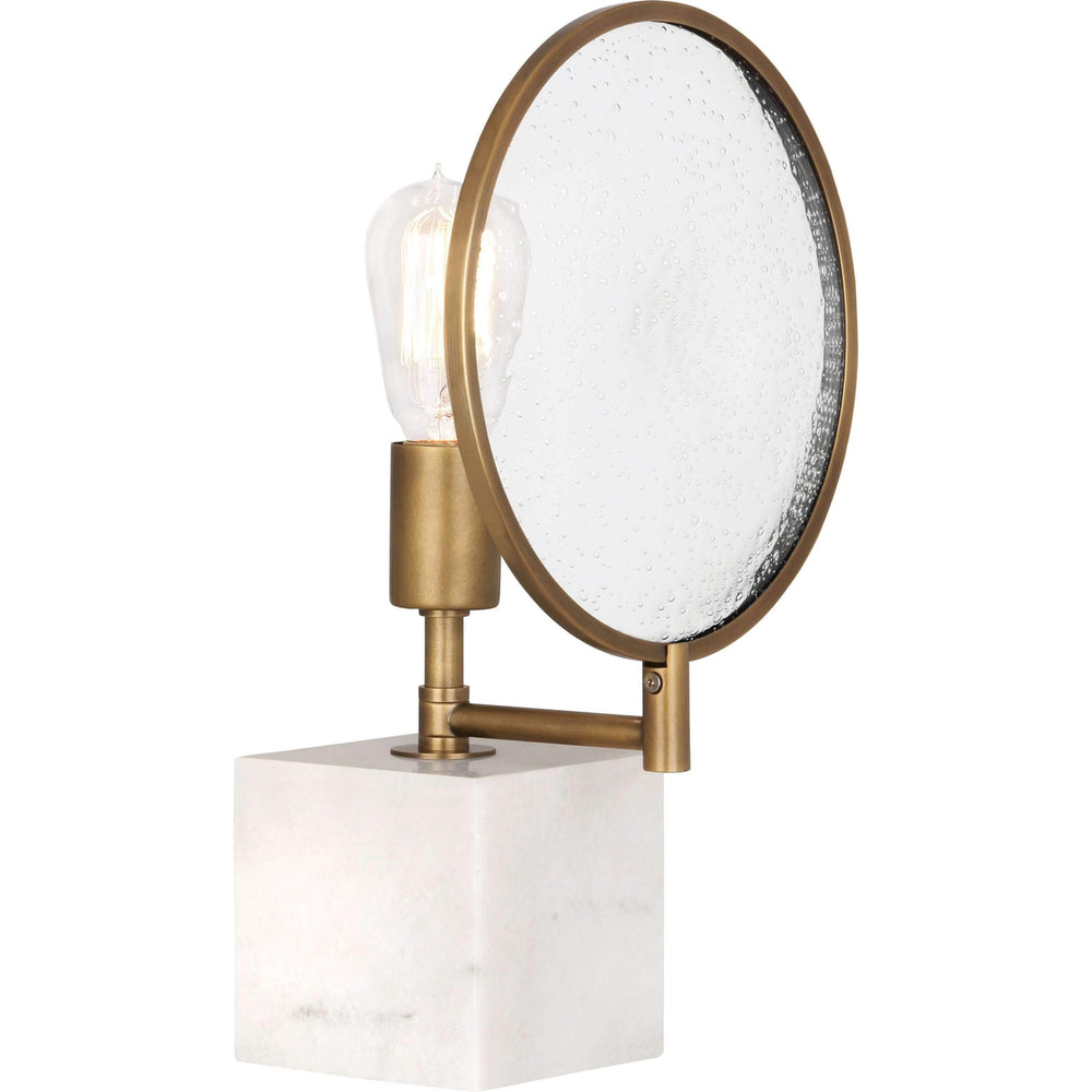 Fineas Accent Lamp-Robert Abbey Fine Lighting-ABBEY-1526-Table LampsAged Brass / Alabaster-2-France and Son