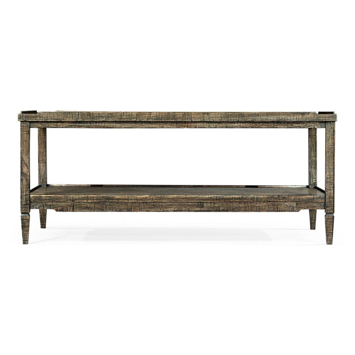 Casual Distressed Coffee Table-Jonathan Charles-JCHARLES-491021-CFW-Coffee TablesCountry Walnut-6-France and Son