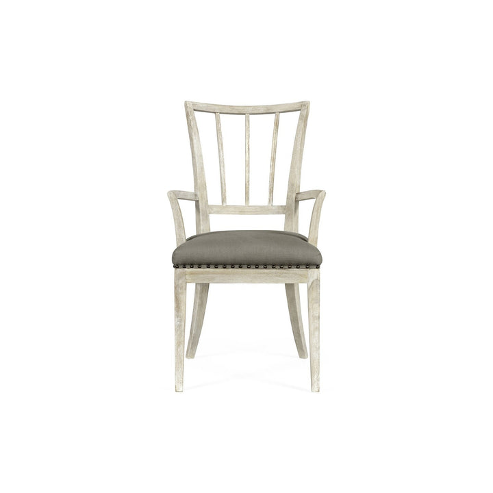 Lucillo Washed Acacia Carver Arm Chair-Jonathan Charles-JCHARLES-530204-AC-WAA-Dining Chairs-2-France and Son