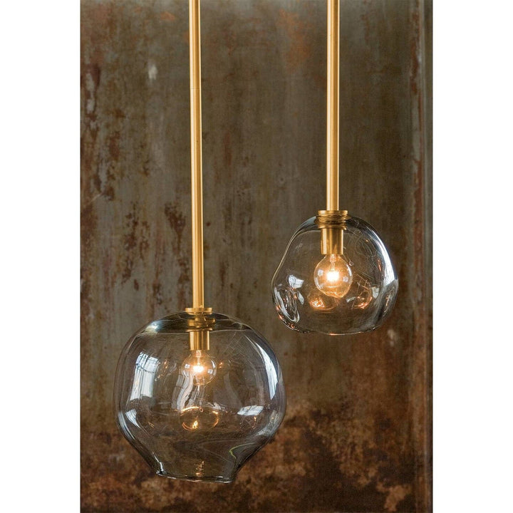 Molten Pendant Large With Smoke Glass (Natural Brass)