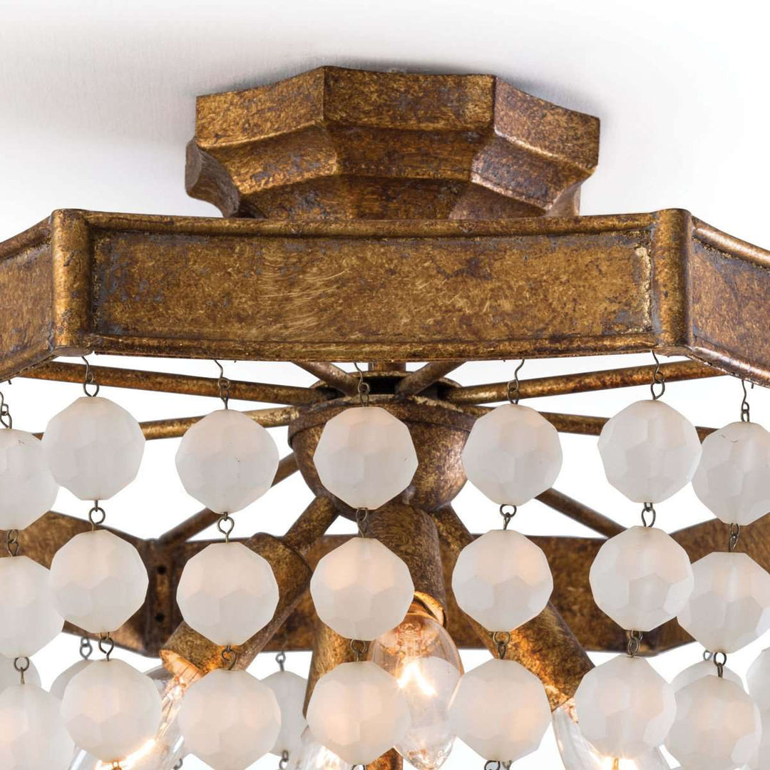 Frosted Crystal Bead Semi Flush Mount-Regina Andrew Design-RAD-16-1164-Flush Mounts-2-France and Son