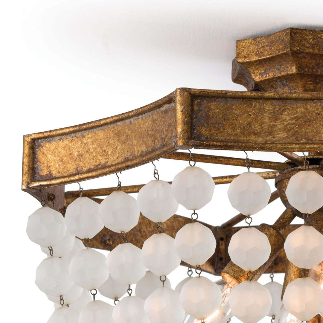 Frosted Crystal Bead Semi Flush Mount-Regina Andrew Design-RAD-16-1164-Flush Mounts-3-France and Son