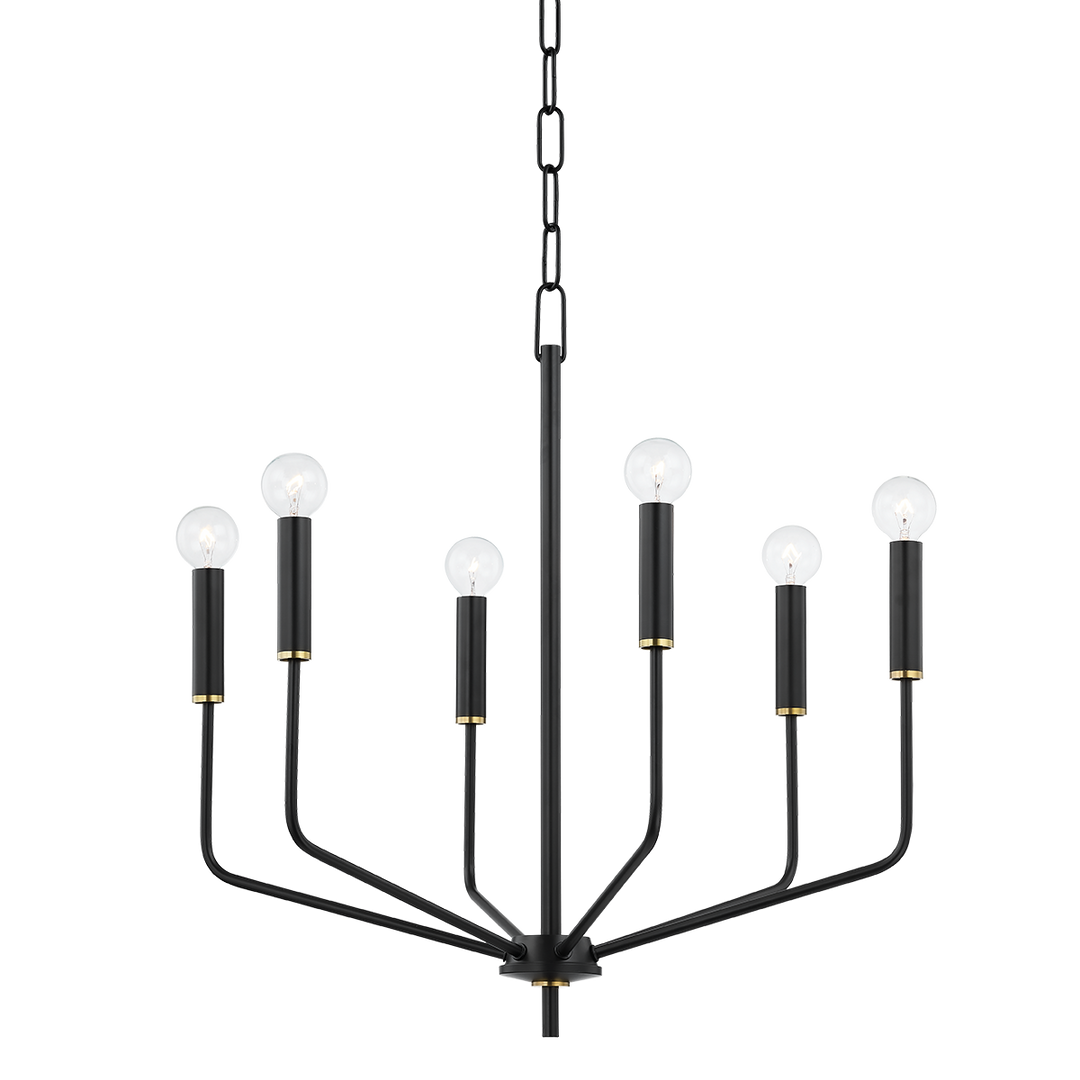 Bailey 6 Light Chandelier-Mitzi-HVL-H516806-AGB/SBK-ChandeliersAged Brass/Soft Black-2-France and Son