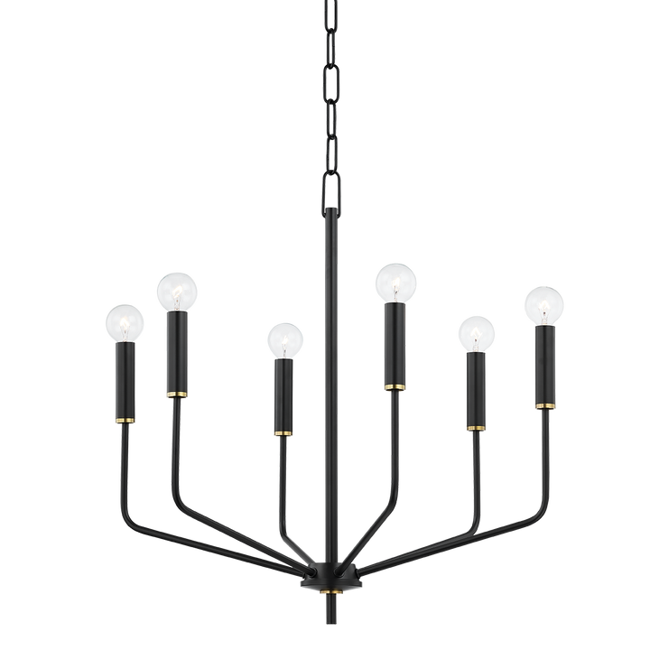 Bailey 6 Light Chandelier-Mitzi-HVL-H516806-AGB/SBK-ChandeliersAged Brass/Soft Black-2-France and Son