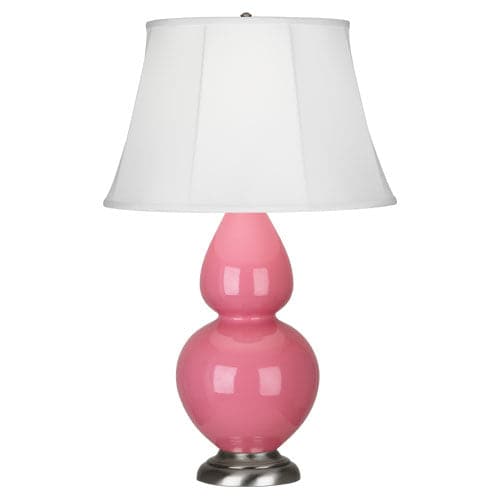 Double Gourd Table Lamp-Robert Abbey Fine Lighting-ABBEY-1609-Table LampsSchiaparelli Pink-Antique Silver-Ivory-98-France and Son