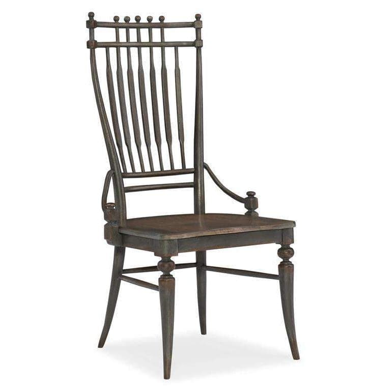 Arabella Windsor Side Chair-Hooker-HOOKER-1610-75310A-GRY-Dining Chairs-1-France and Son