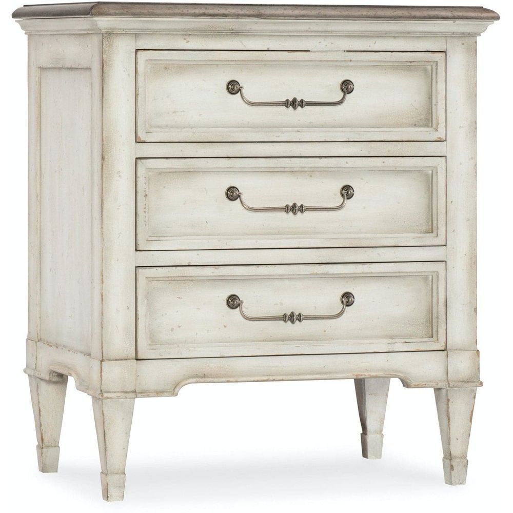 Arabella Three-Drawer Nightstand-Hooker-HOOKER-1610-90115-WH-Nightstands-1-France and Son