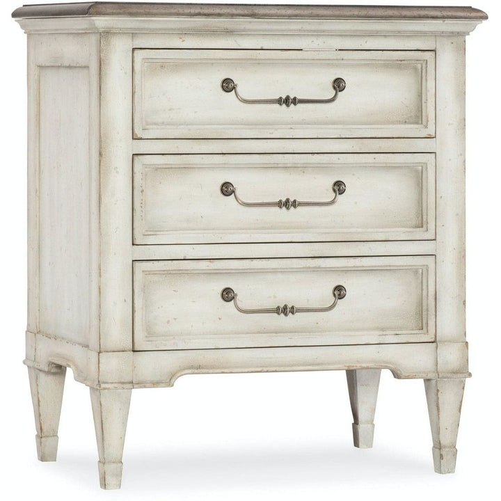 Arabella Three-Drawer Nightstand-Hooker-HOOKER-1610-90115-WH-Nightstands-1-France and Son