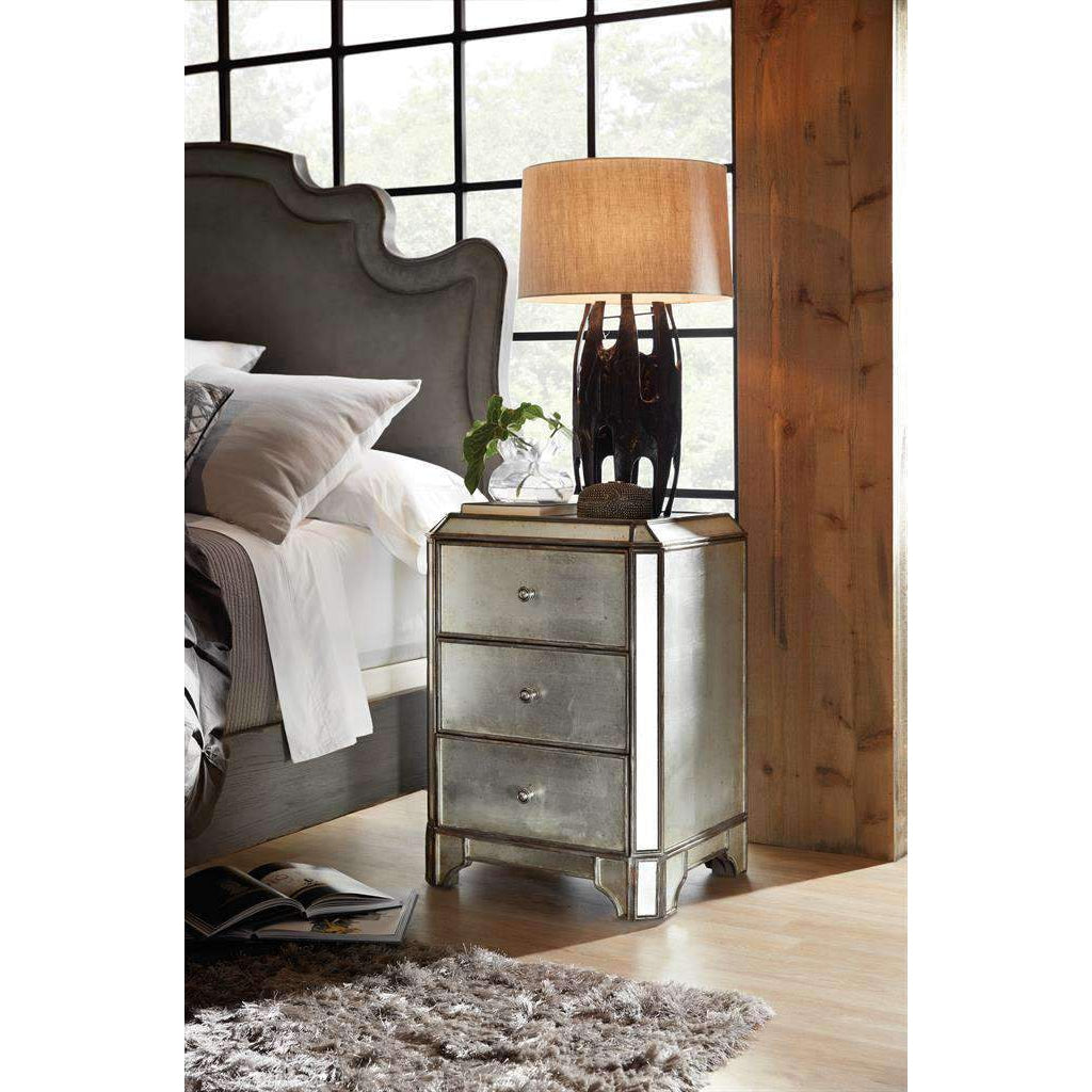 Arabella Mirrored Three-Drawer Nightstand-Hooker-HOOKER-1610-90116-EGLO-Nightstands-6-France and Son