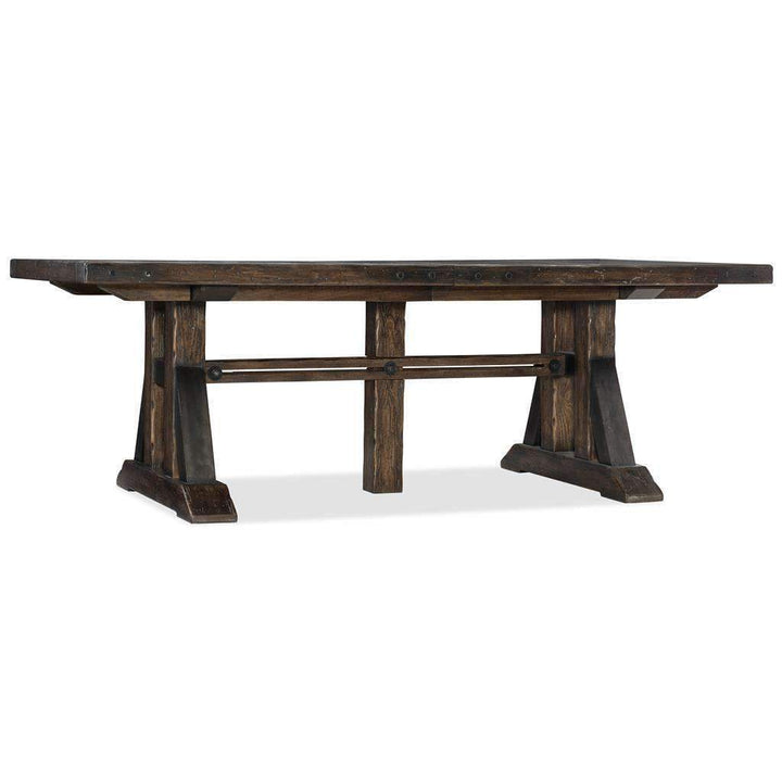 Trestle Dining Table w/2 21in leaves-Hooker-HOOKER-1618-75207-DKW-Dining Tables-1-France and Son