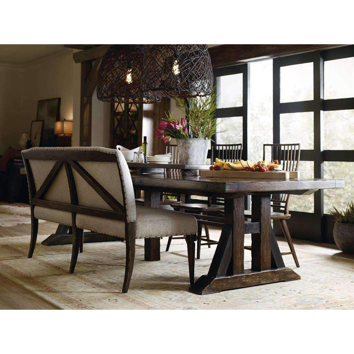 Trestle Dining Table w/2 21in leaves-Hooker-HOOKER-1618-75207-DKW-Dining Tables-4-France and Son