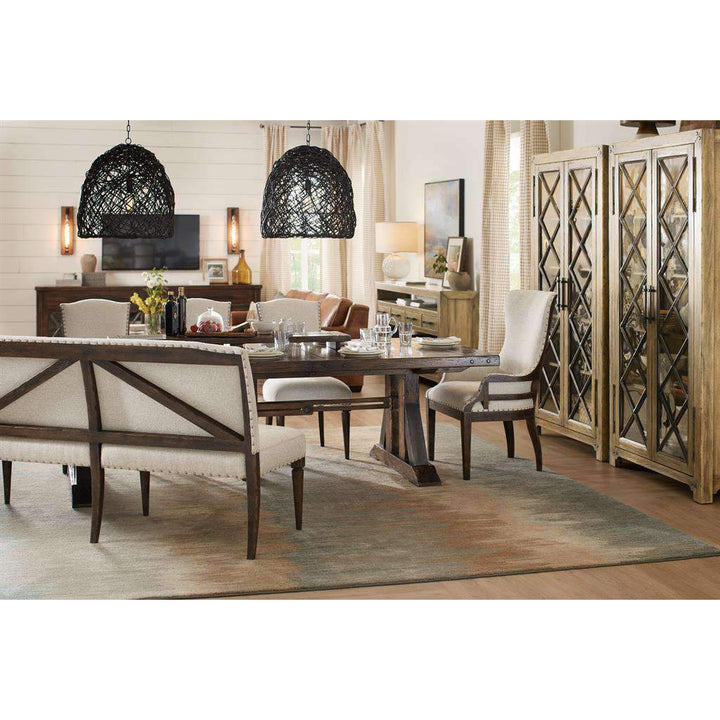 Trestle Dining Table w/2 21in leaves-Hooker-HOOKER-1618-75207-DKW-Dining Tables-5-France and Son