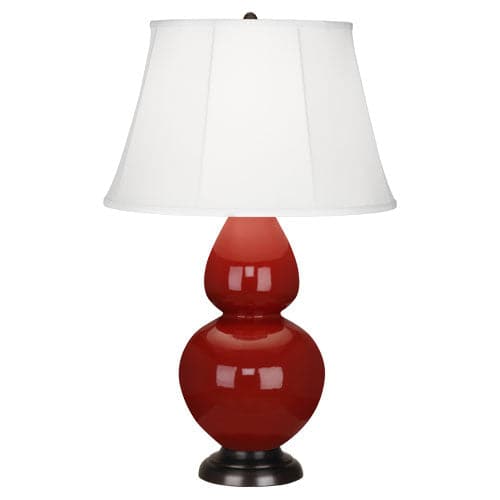 Double Gourd Table Lamp-Robert Abbey Fine Lighting-ABBEY-1647-Table LampsOxblood-Deep Patina-Ivory-93-France and Son