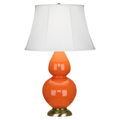 Double Gourd Table Lamp-Robert Abbey Fine Lighting-ABBEY-1665-Table LampsPumpkin-Antique Brass-Ivory-78-France and Son